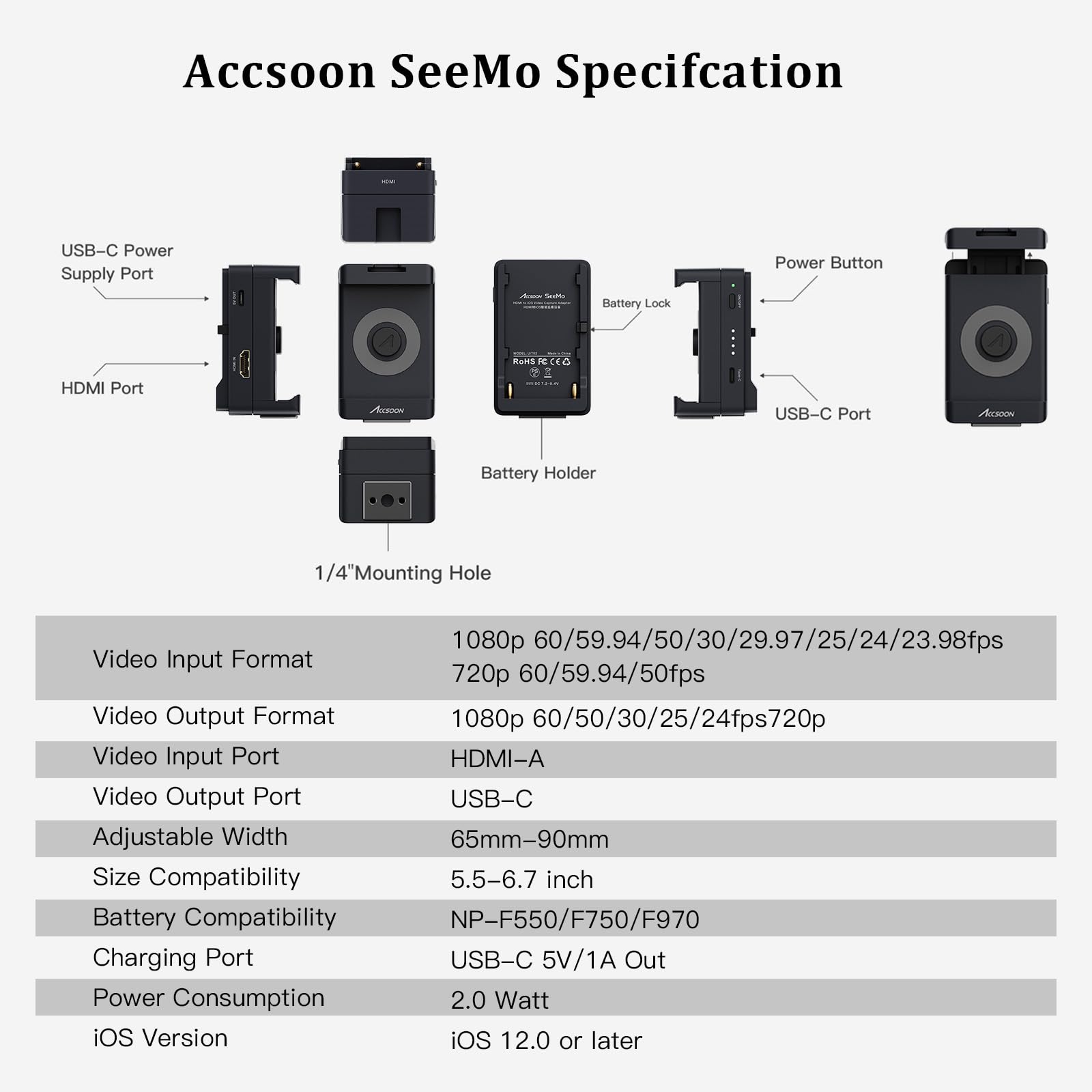 accsoon-seemo-hdmi-auf-usb-c-video-capture-adapter-1080p60-f-r-iphone-ipad-schwa image 8