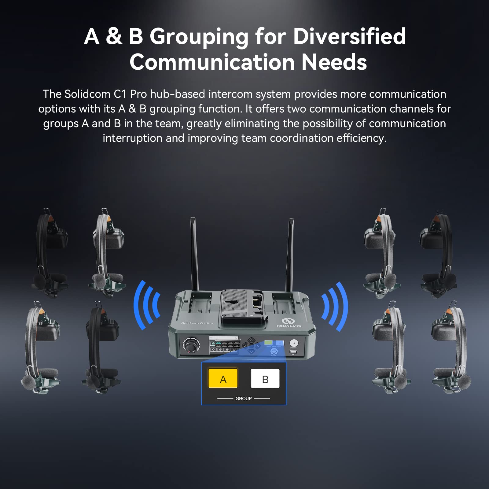 hollyland-solidcom-c1-pro-intercom-5-nutzer-enc-mit-hub-350m-full-duplex image 4