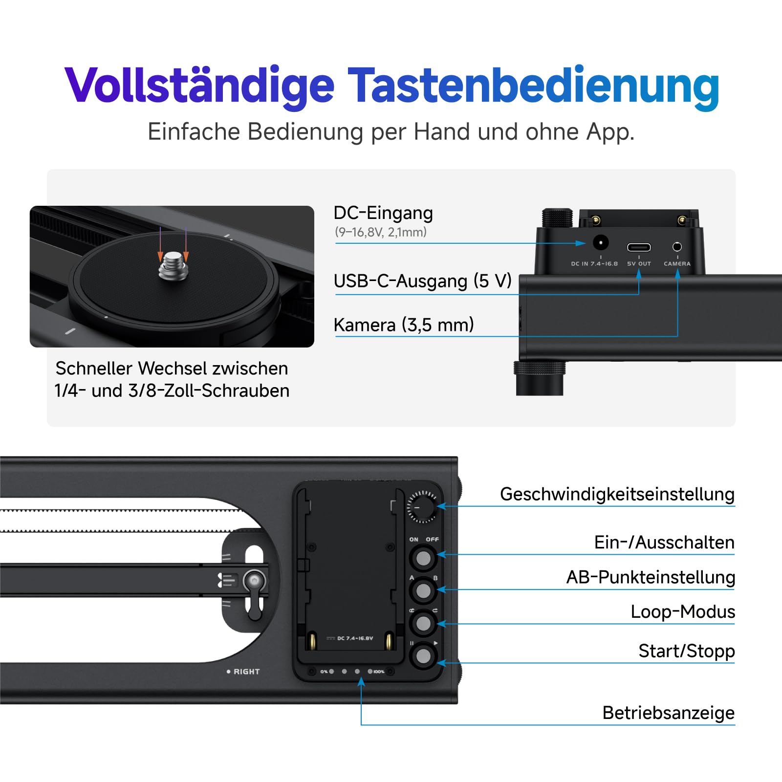 accsoon-toprig-s40-40-cm-motorisierter-kamera-slider-mit-app-steuerung image 8
