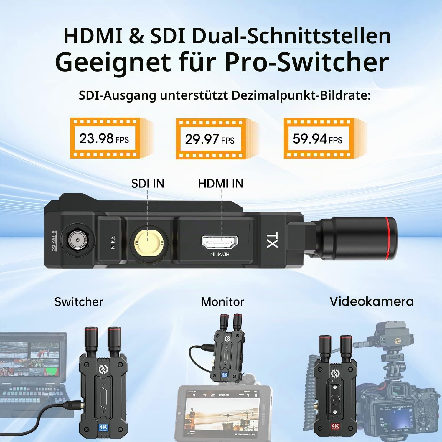 hollyland-mars-4k-wireless-video-bertragung-rx-receiver-hdmi-sdi-150m image 3