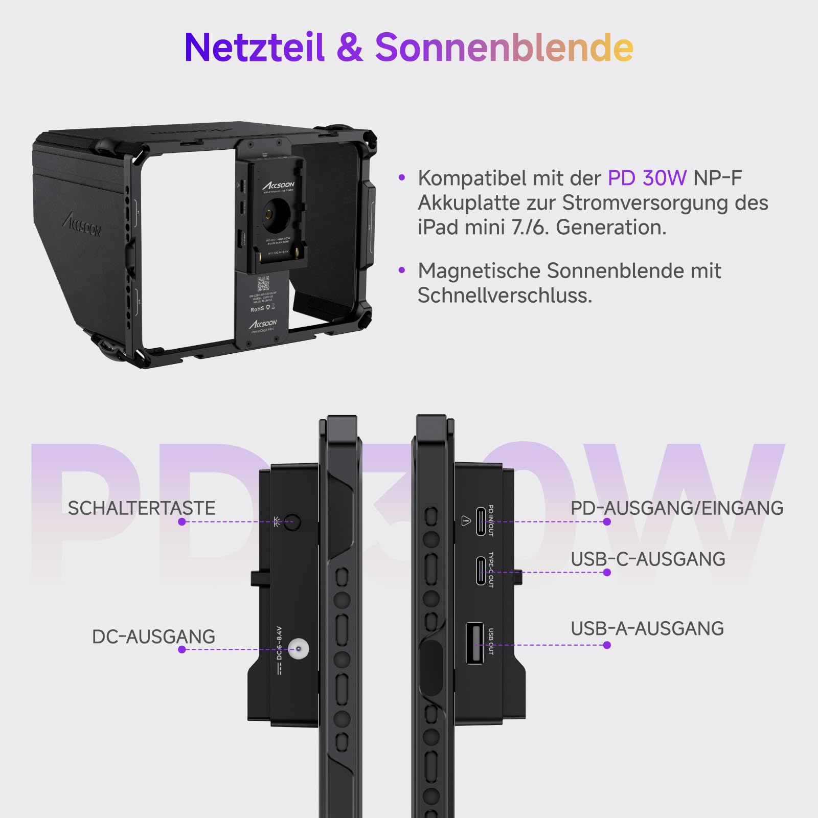 accsoon-powercage-mini-tablet-k-fig-f-r-ipad-mini-6-7-8-3-zoll-mit-np-f-platte image 6