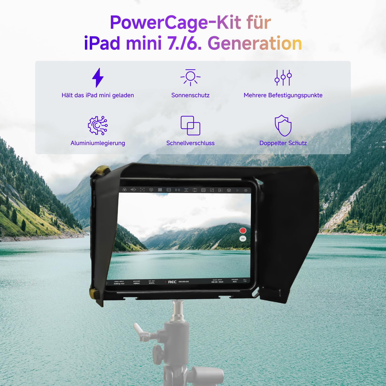 accsoon-powercage-mini-tablet-k-fig-f-r-ipad-mini-6-7-8-3-zoll-mit-np-f-platte image 2