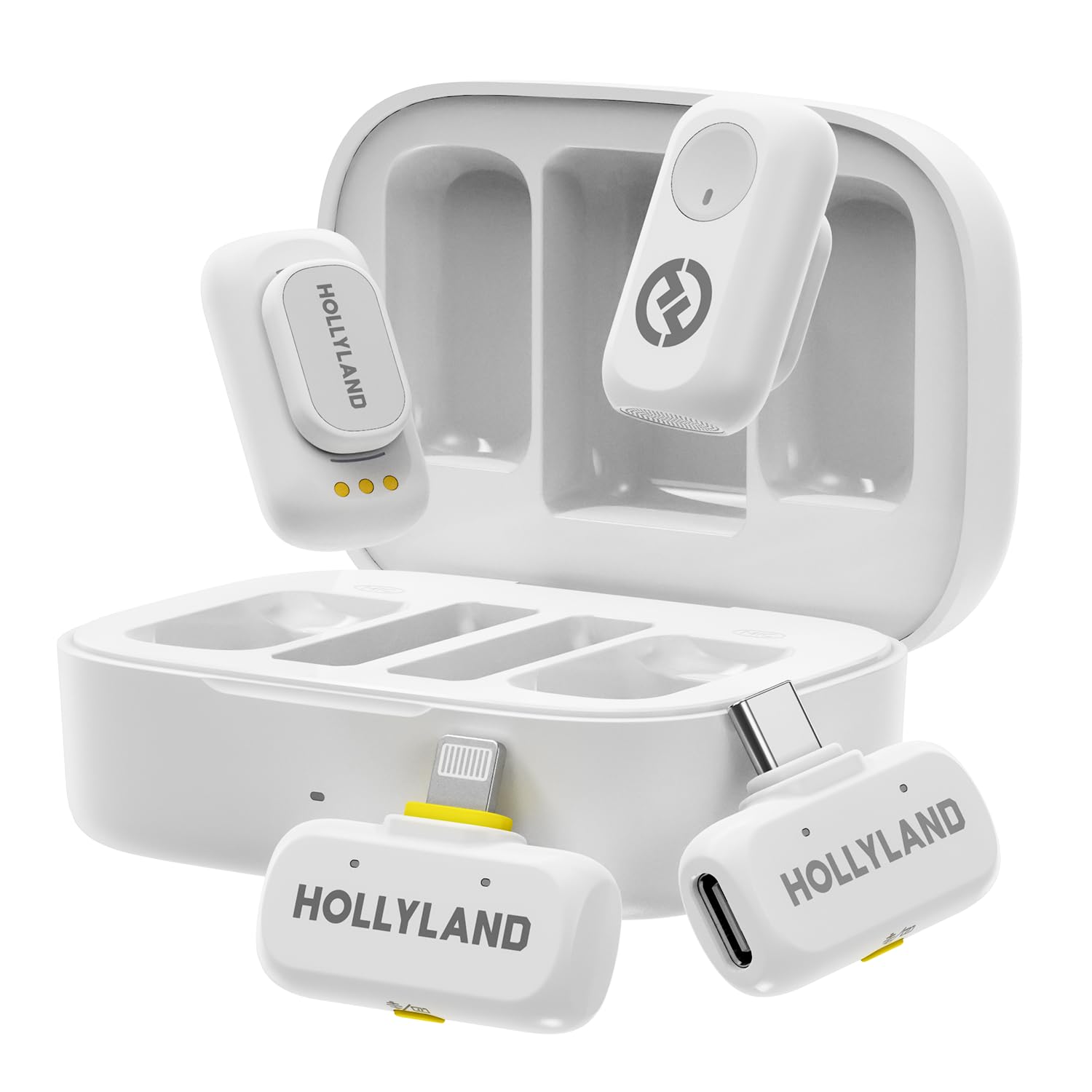 hollyland-lark-a1-kabelloses-lavalier-mikrofon-48khz-24bit-wei-2tx-rx-ladecase image 1