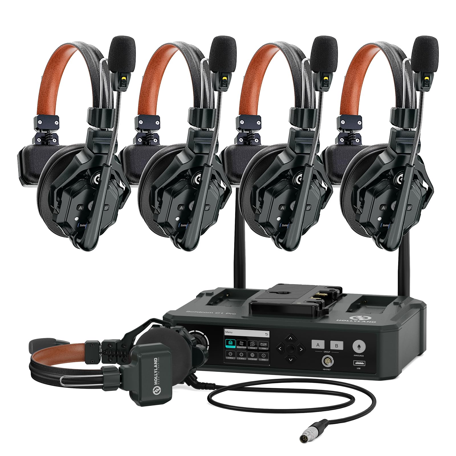 hollyland-solidcom-c1-pro-intercom-5-nutzer-enc-mit-hub-350m-full-duplex image 1