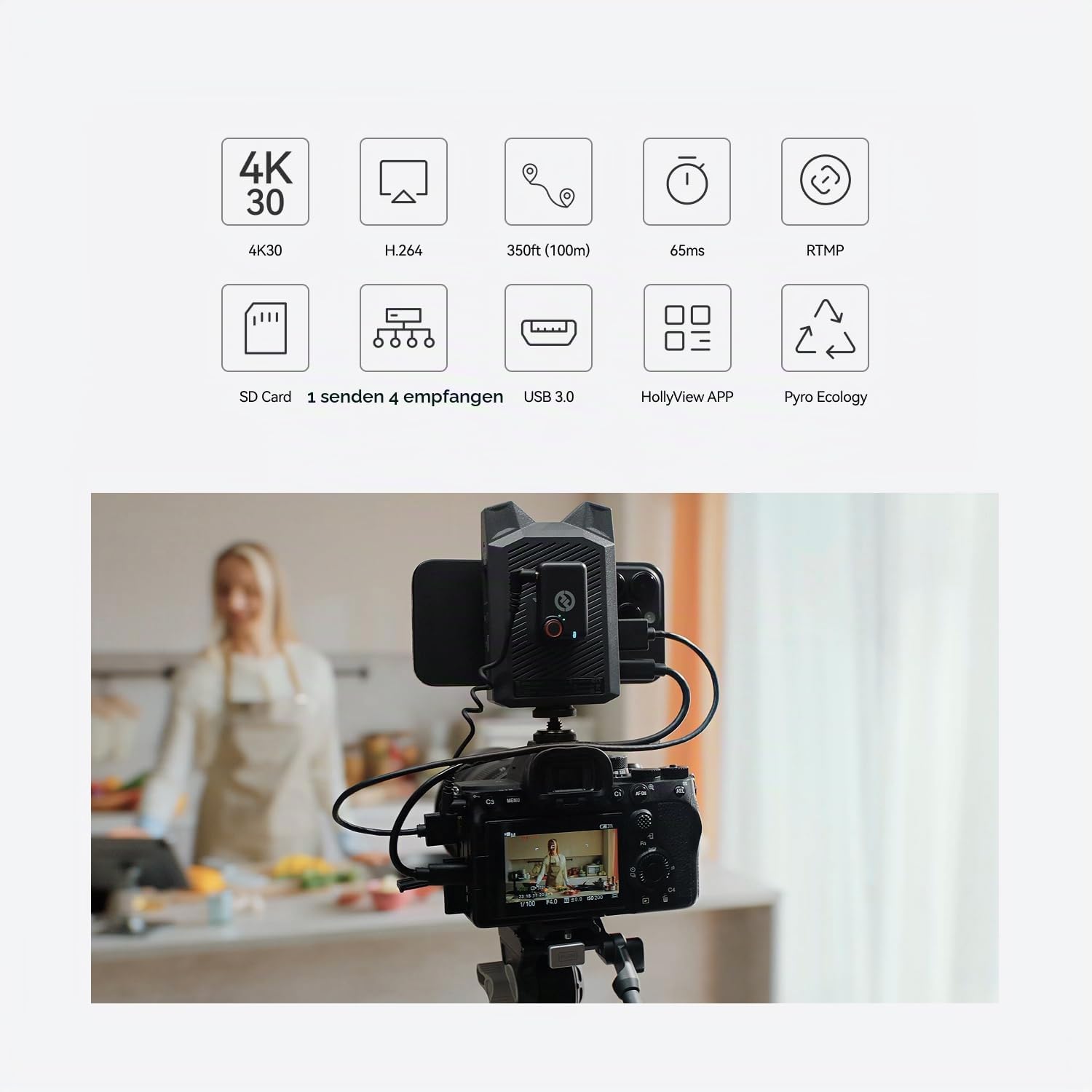 hollyland-vcore-4k30-funk-videosystem-hdmi-transmitter-4-ger-te-monitoring image 2